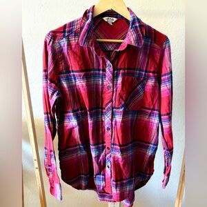 Orvis | Red and Blue Plaid Shirt | Cotton Blend | L